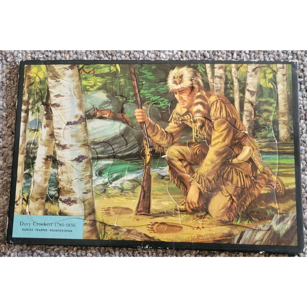 Vtg Davy‎ Crockett 1786-1836 Tray Jigsaw Puzzle Hunter, Trapper, Frontiersman